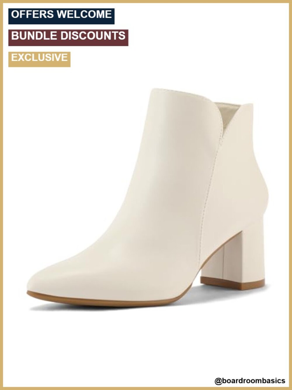 Chunky Block Heel Pointed Toe Side Zip Ankle Booties